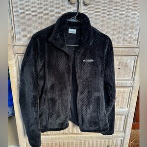 Columbia Ladies Black Faux Fur Zip Jacket Size Small
